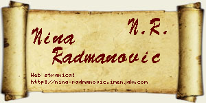 Nina Radmanović vizit kartica